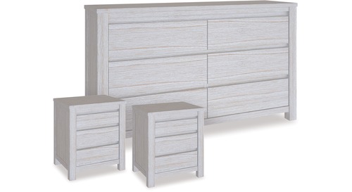 Coastal Dresser & 3 Drawer Bedsides x 2 